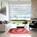 Square Patterned Red Rug in a Living Room, pat181rd