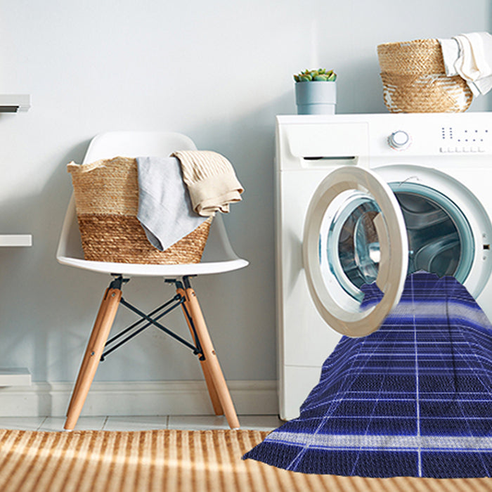 Machine Washable Transitional Denim Dark Blue Rug in a Washing Machine, wshpat1810blu