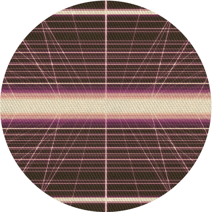 Square Patterned Purple Lily Purple Rug, pat1810brn