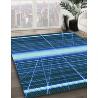 Patterned Blue Rug, pat1810lblu