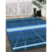 Patterned Blue Rug in Family Room, pat1810lblu