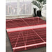 Machine Washable Transitional Cranberry Red Rug in a Family Room, wshpat1810rd