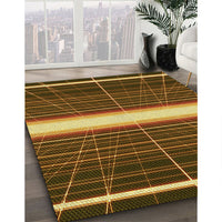 Patterned Caramel Brown Rug, pat1810yw