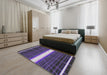 Patterned Lavender Purple Novelty Rug in a Bedroom, pat1810