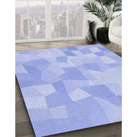 Patterned Sky Blue Rug, pat1811blu