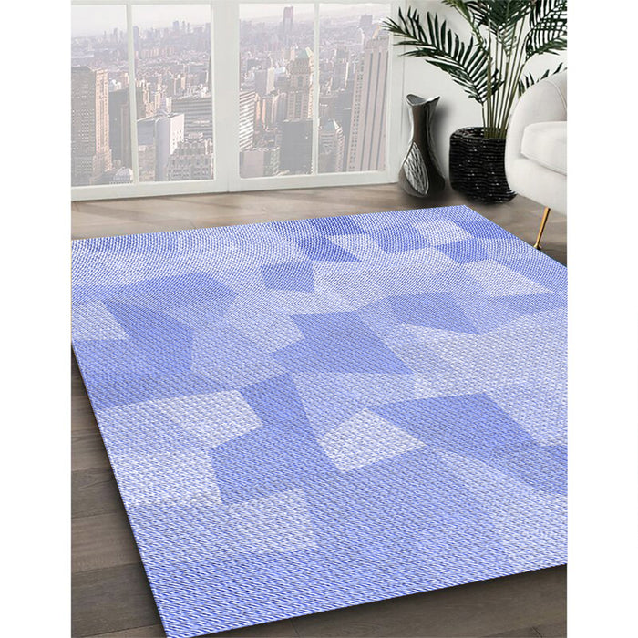 Machine Washable Transitional Sky Blue Rug in a Family Room, wshpat1811blu