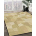 Patterned Golden Gold Rug in Family Room, pat1811brn