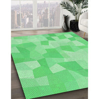 Patterned Lime Mint Green Rug, pat1811grn