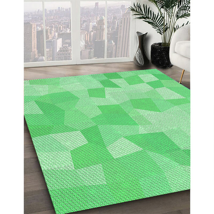Patterned Lime Mint Green Rug in Family Room, pat1811grn