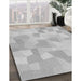 Machine Washable Transitional Dark Gray Rug in a Family Room, wshpat1811gry