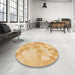 Round Patterned Orange Rug in a Office, pat1811org