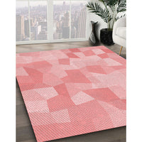 Patterned Baby Pink Rug, pat1811rd