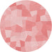 Square Patterned Baby Pink Rug, pat1811rd