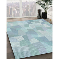 Patterned Blue Novelty Rug, pat1811