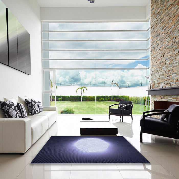 Machine Washable Transitional Night Blue Rug in a Kitchen, wshpat1812blu