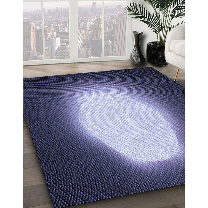 Patterned Night Blue Rug in Family Room, pat1812blu