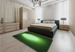 Patterned Deep Emerald Green Rug in a Bedroom, pat1812grn