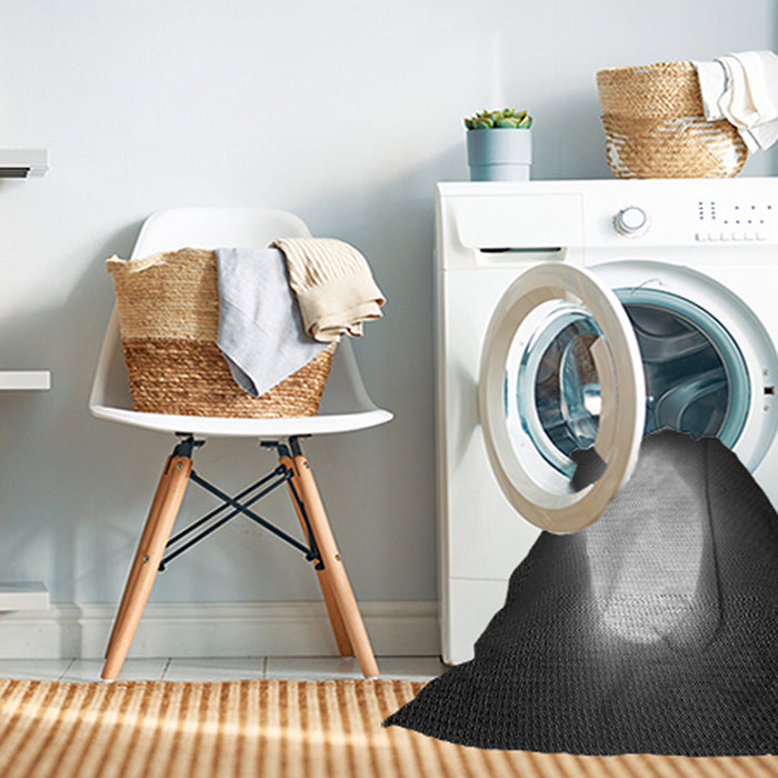 Machine Washable Transitional Charcoal Black Rug in a Washing Machine, wshpat1812gry
