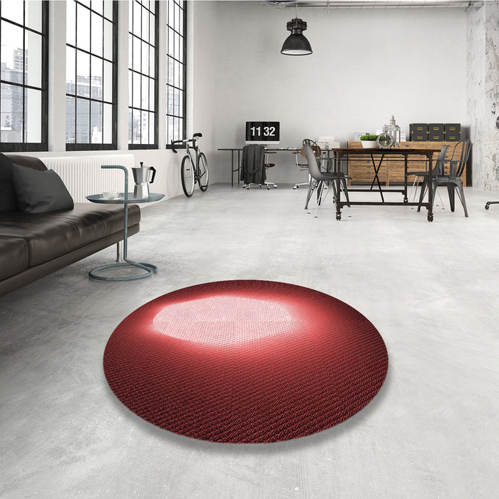 Round Patterned Dark Red Rug in a Office, pat1812rd