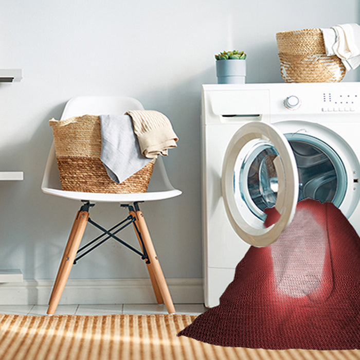 Machine Washable Transitional Dark Red Rug in a Washing Machine, wshpat1812rd