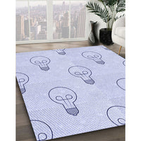 Patterned Denim Blue Rug, pat1813blu