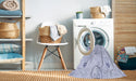 Machine Washable Transitional Denim Blue Rug in a Washing Machine, wshpat1813blu