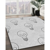 Patterned Platinum Gray Rug, pat1813gry