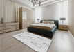 Patterned Platinum Gray Rug in a Bedroom, pat1813gry