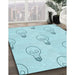 Patterned Diamond Blue Rug in Family Room, pat1813lblu