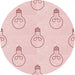 Square Patterned Light Coral Pink Rug, pat1813rd