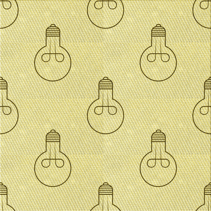 Round Patterned Yellow Rug, pat1813yw