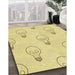 Patterned Yellow Rug in Family Room, pat1813yw