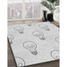 Patterned Dark Gray Novelty Rug in Family Room, pat1813