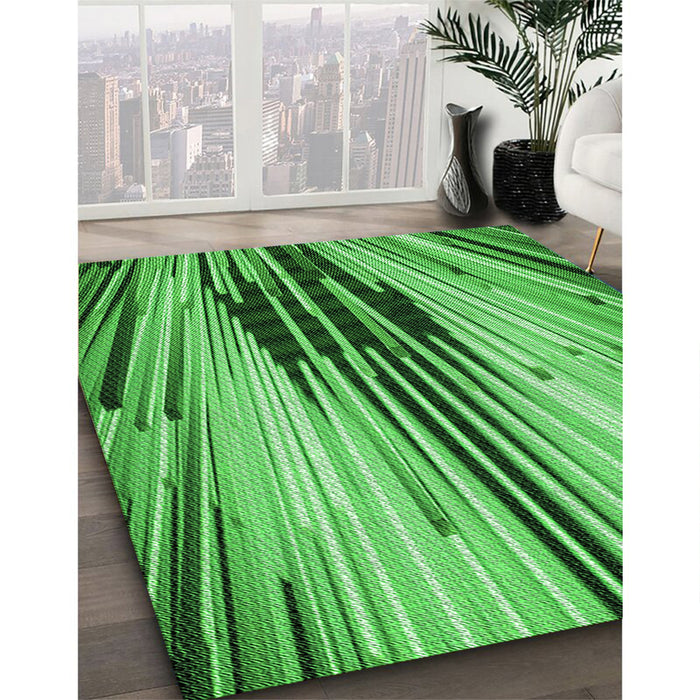 Patterned Green Rug in Family Room, pat1814grn