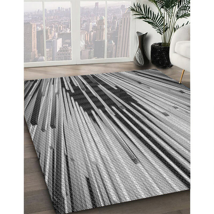 Patterned Cloud Gray Rug in Family Room, pat1814gry