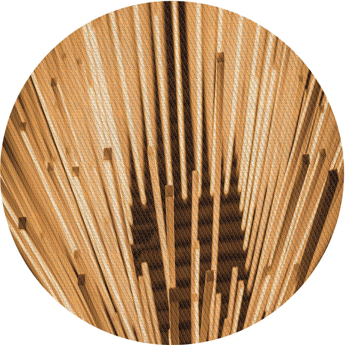 Square Patterned Orange Rug, pat1814org