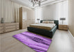 Patterned Violet Purple Rug in a Bedroom, pat1814pur