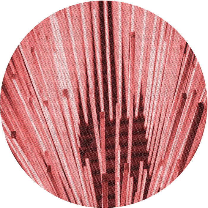 Square Patterned Red Rug, pat1814rd