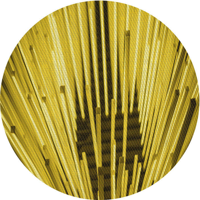 Square Patterned Bright Gold Yellow Rug, pat1814yw