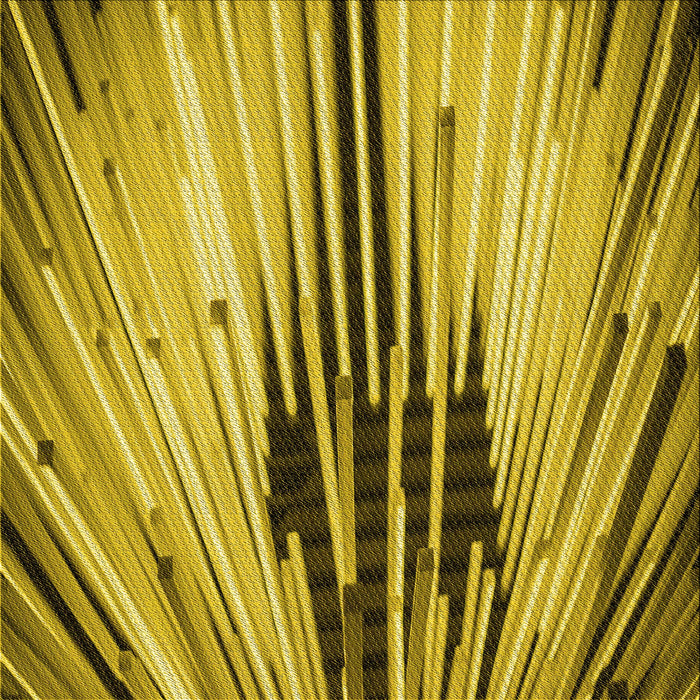 Round Patterned Bright Gold Yellow Rug, pat1814yw