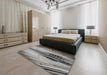 Machine Washable Transitional Gray Rug in a Bedroom, wshpat1814