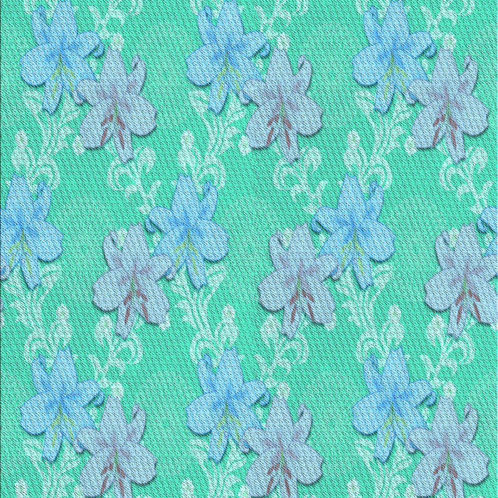 Patterned Bright Turquoise Blue Rug, pat1815lblu