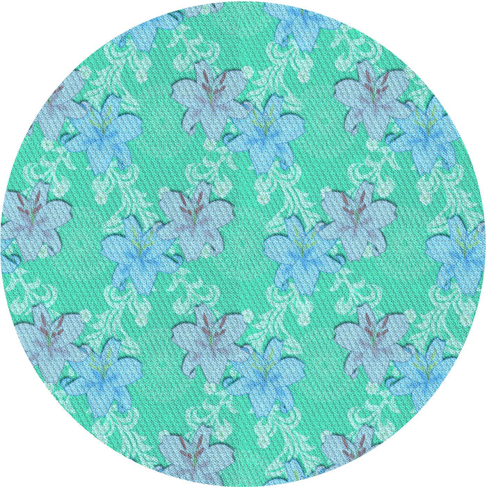 Square Patterned Bright Turquoise Blue Rug, pat1815lblu