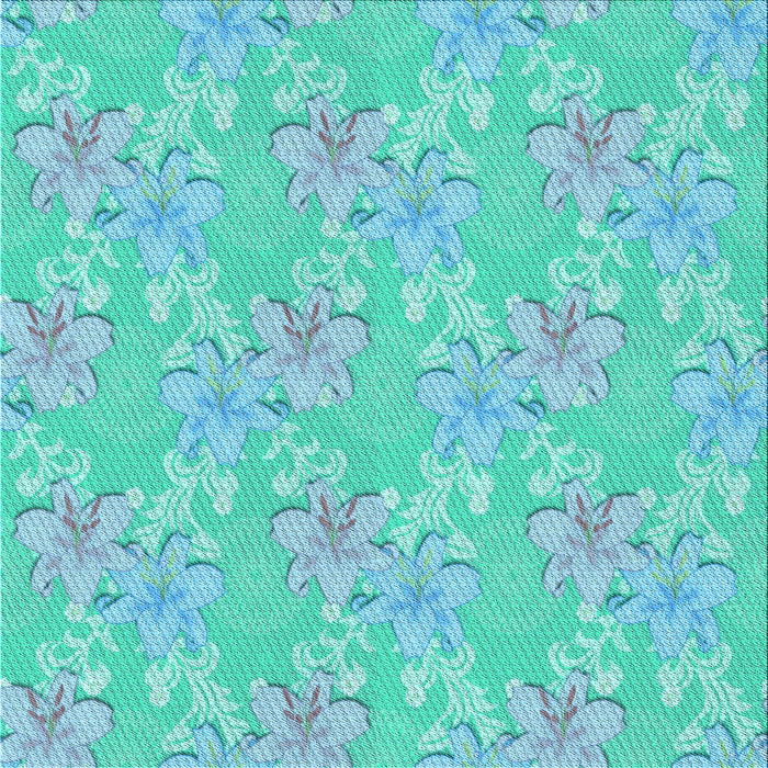 Round Patterned Bright Turquoise Blue Rug, pat1815lblu