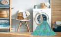 Machine Washable Transitional Bright Turquoise Blue Rug in a Washing Machine, wshpat1815lblu