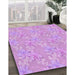 Machine Washable Transitional Pastel Purple Pink Rug in a Family Room, wshpat1815pur