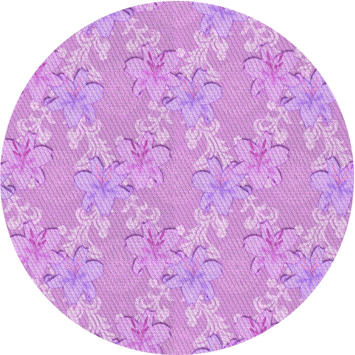 Square Machine Washable Transitional Pastel Purple Pink Rug in a Living Room, wshpat1815pur