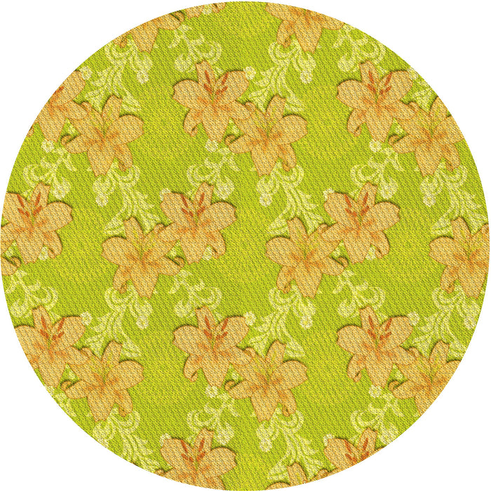 Square Patterned Orange Gold Rug, pat1815yw