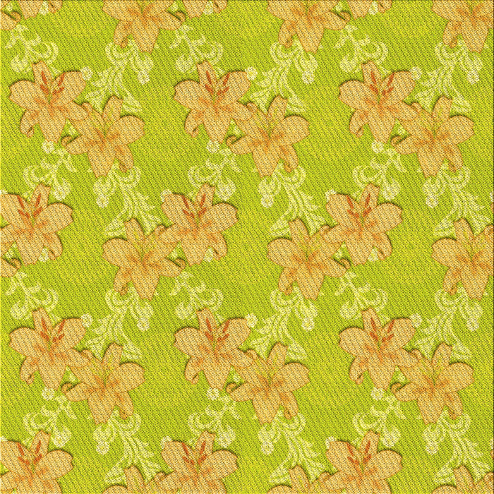 Round Patterned Orange Gold Rug, pat1815yw