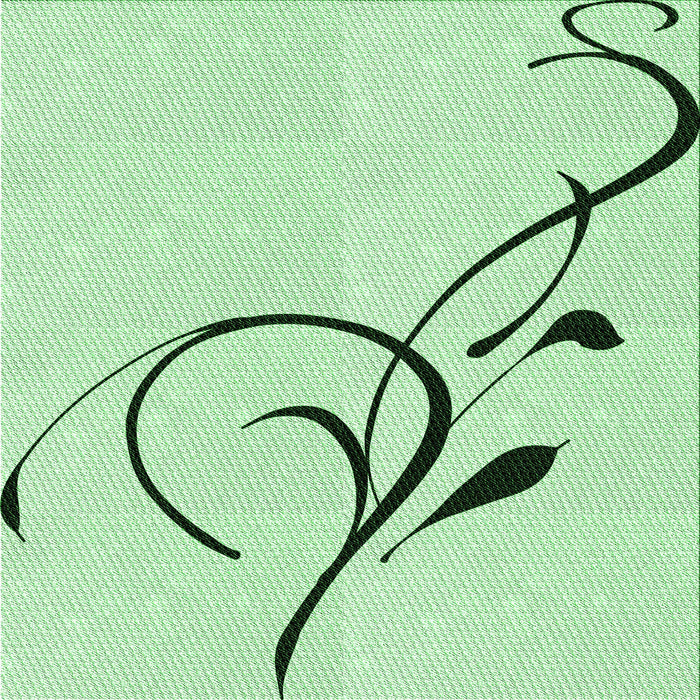 Round Patterned Mint Green Rug, pat1816grn